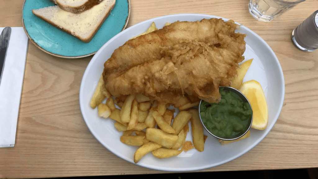 Tailend St Andrews | Krista the Explorer Fish and chips on table in St Andrews.