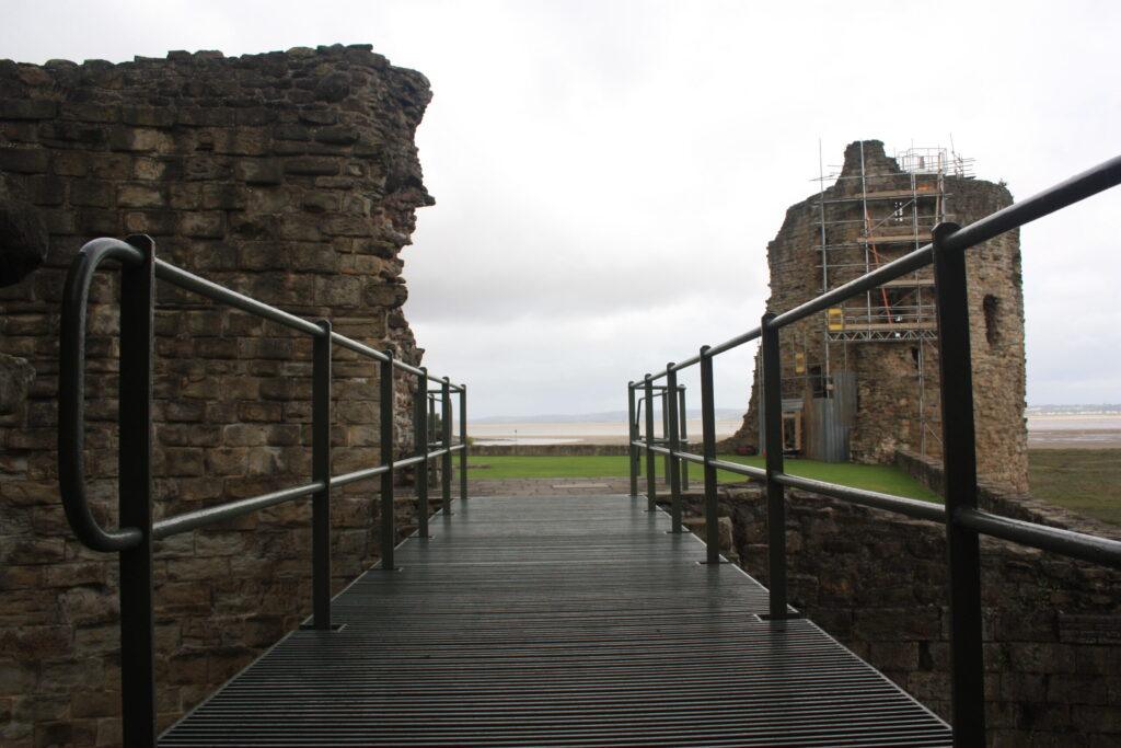 Entrance to ruined castle in Wales.