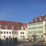 Main old town square in Bratislava.