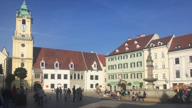 Main old town square in Bratislava.