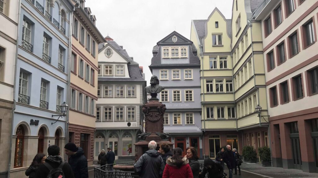 Colourful buildings in Frankfurt old town.