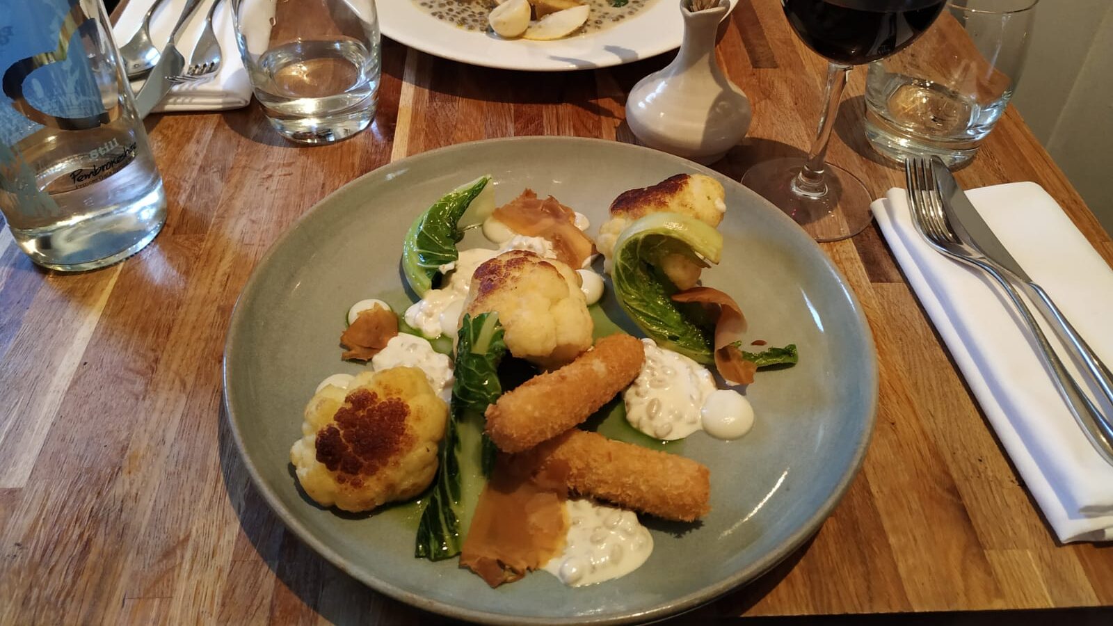 Plant-based food served in restaurant in Bath.