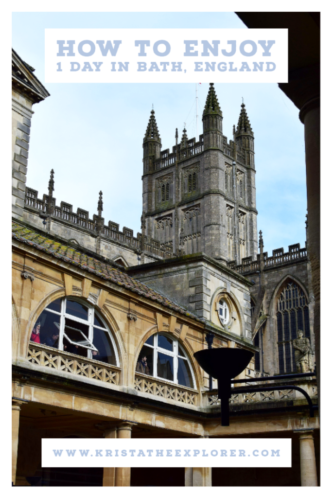 View of Roman Baths and abbey in Bath.