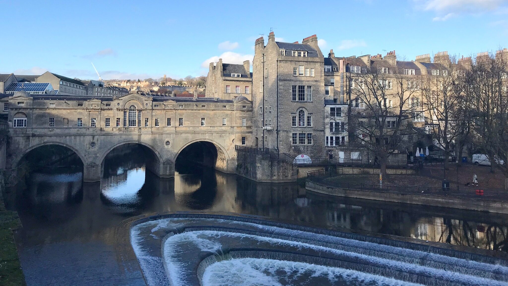 View of Pulteney Bridge in Bath.