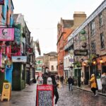 Street in Dublin during a rainy day.