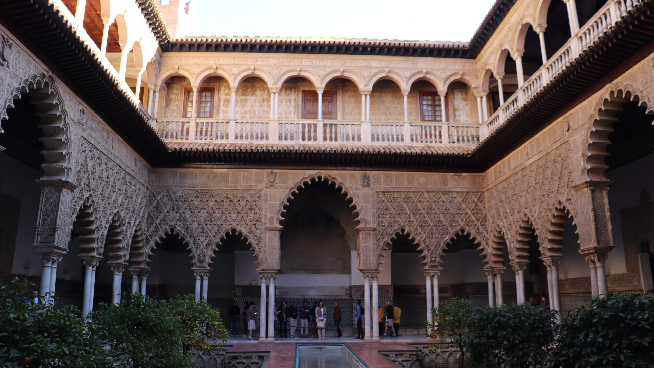 Interior courtyard of royal palace in Seville.