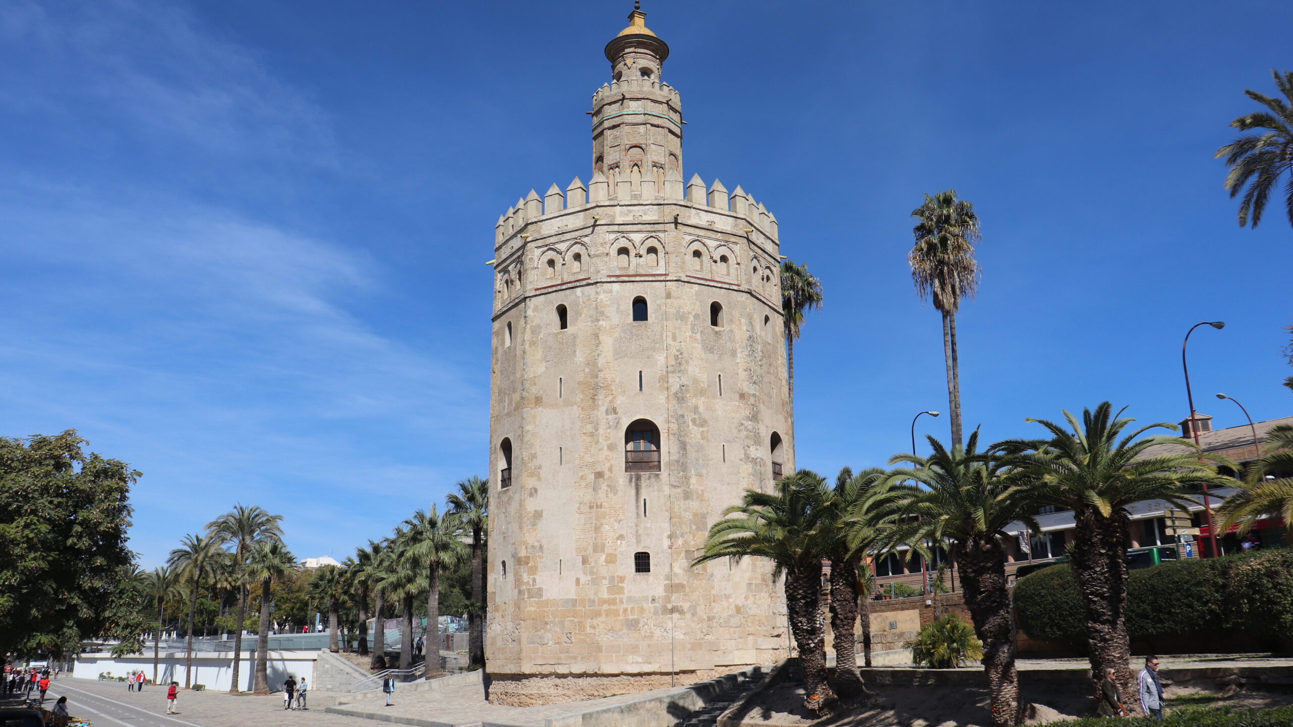 Large round tower in centre of Seville.