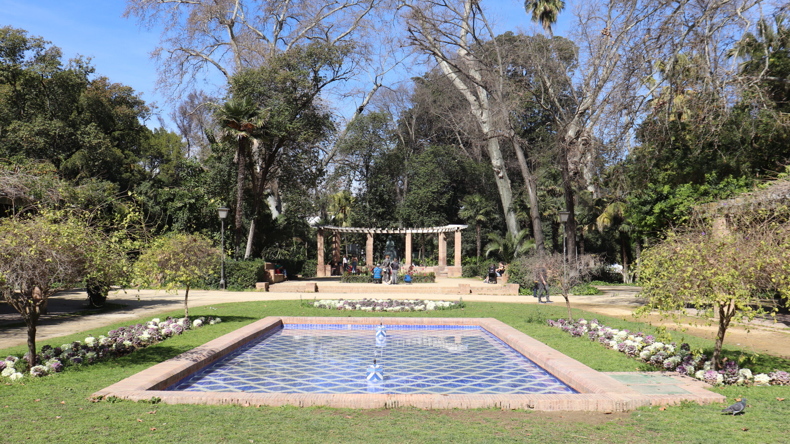 Water feature in a park in Seville.