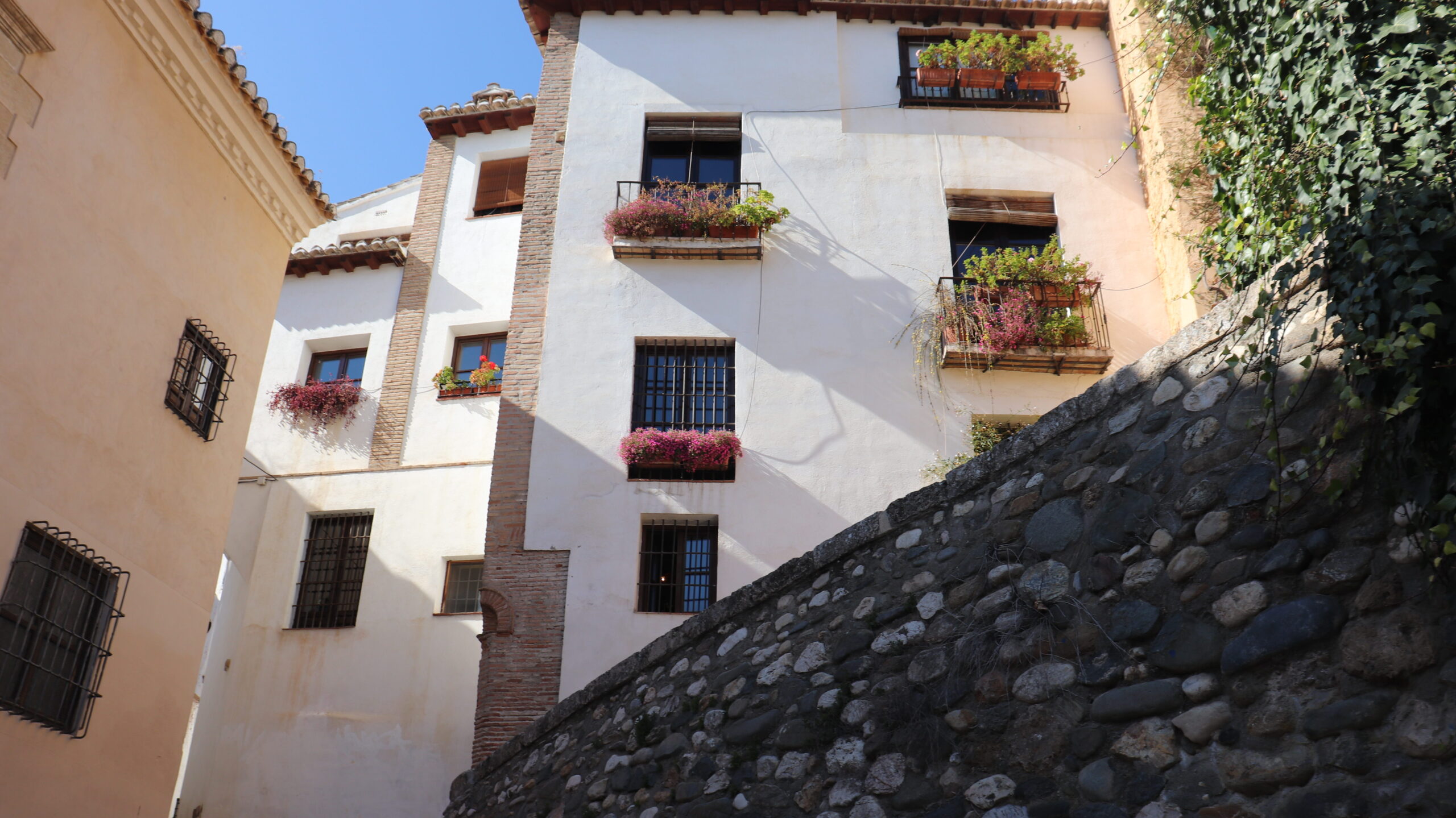 Old neighbourhood in Granada with steps.