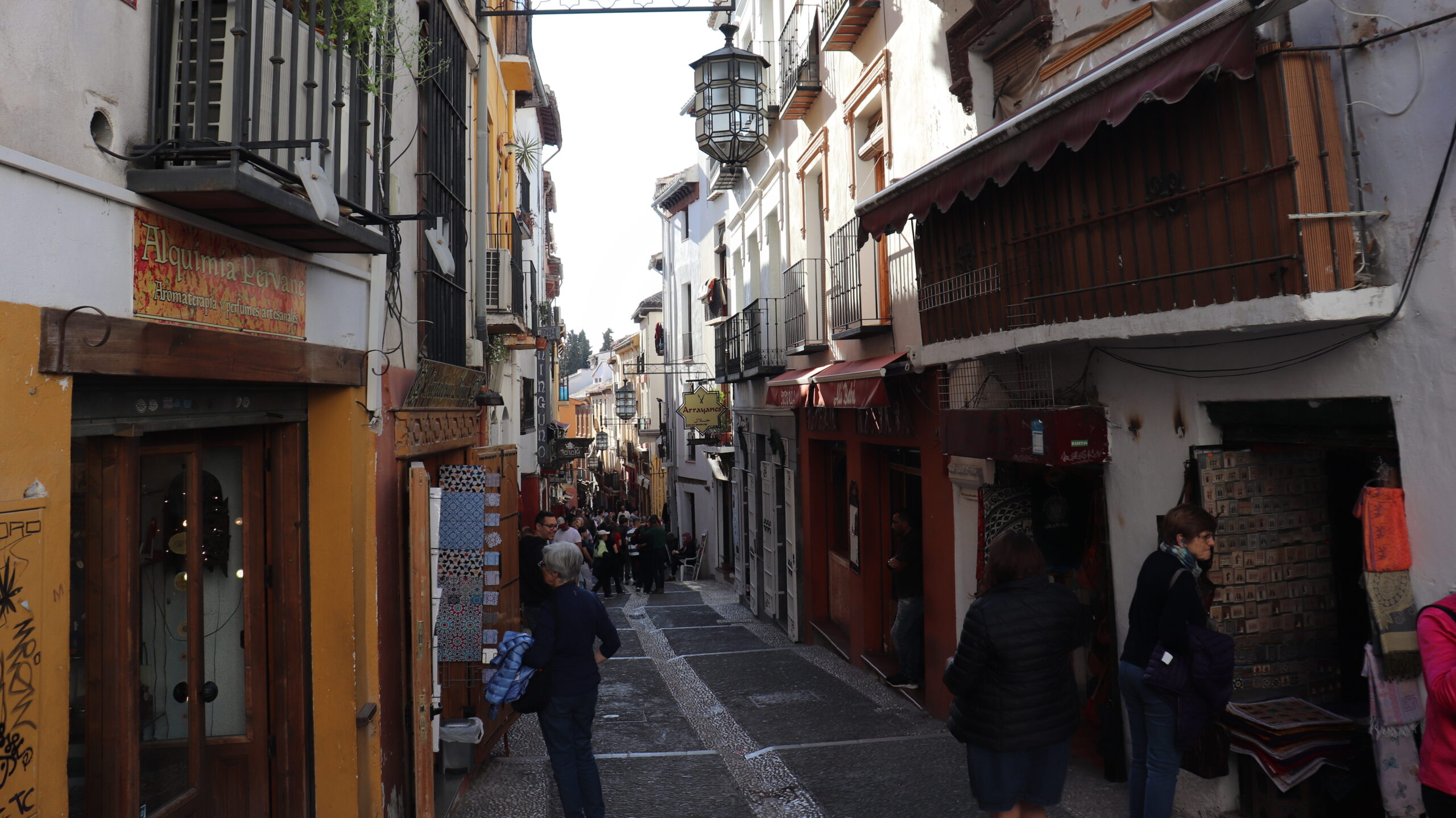 Historic shopping street in Granada.