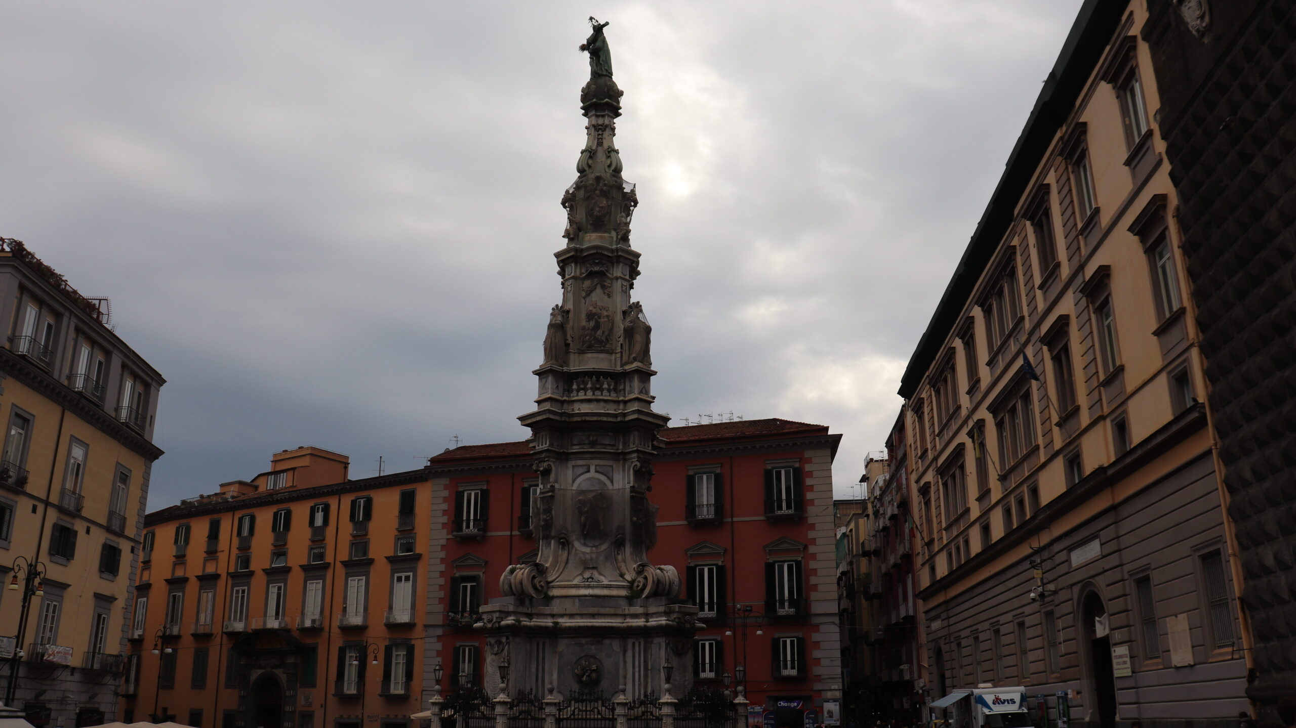 Large open piazza in Naples old town.