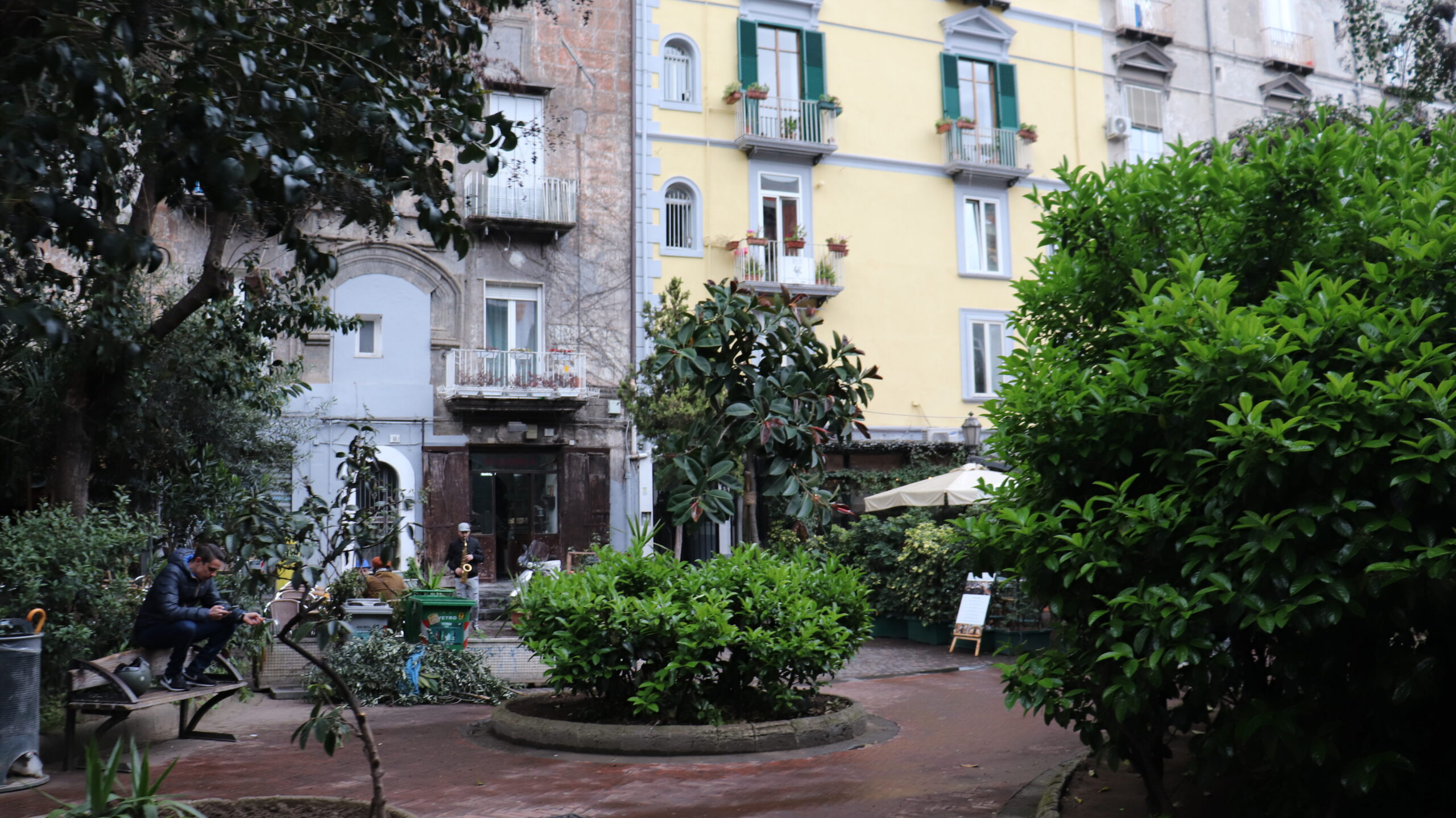 Small open space in centre of Naples.