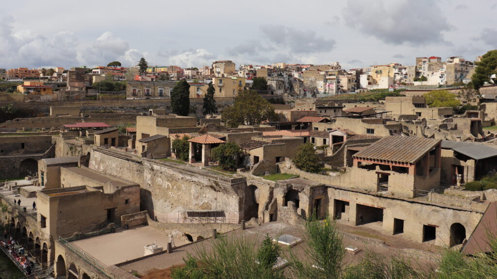 View of the ruins of Herculaneum near Naples.