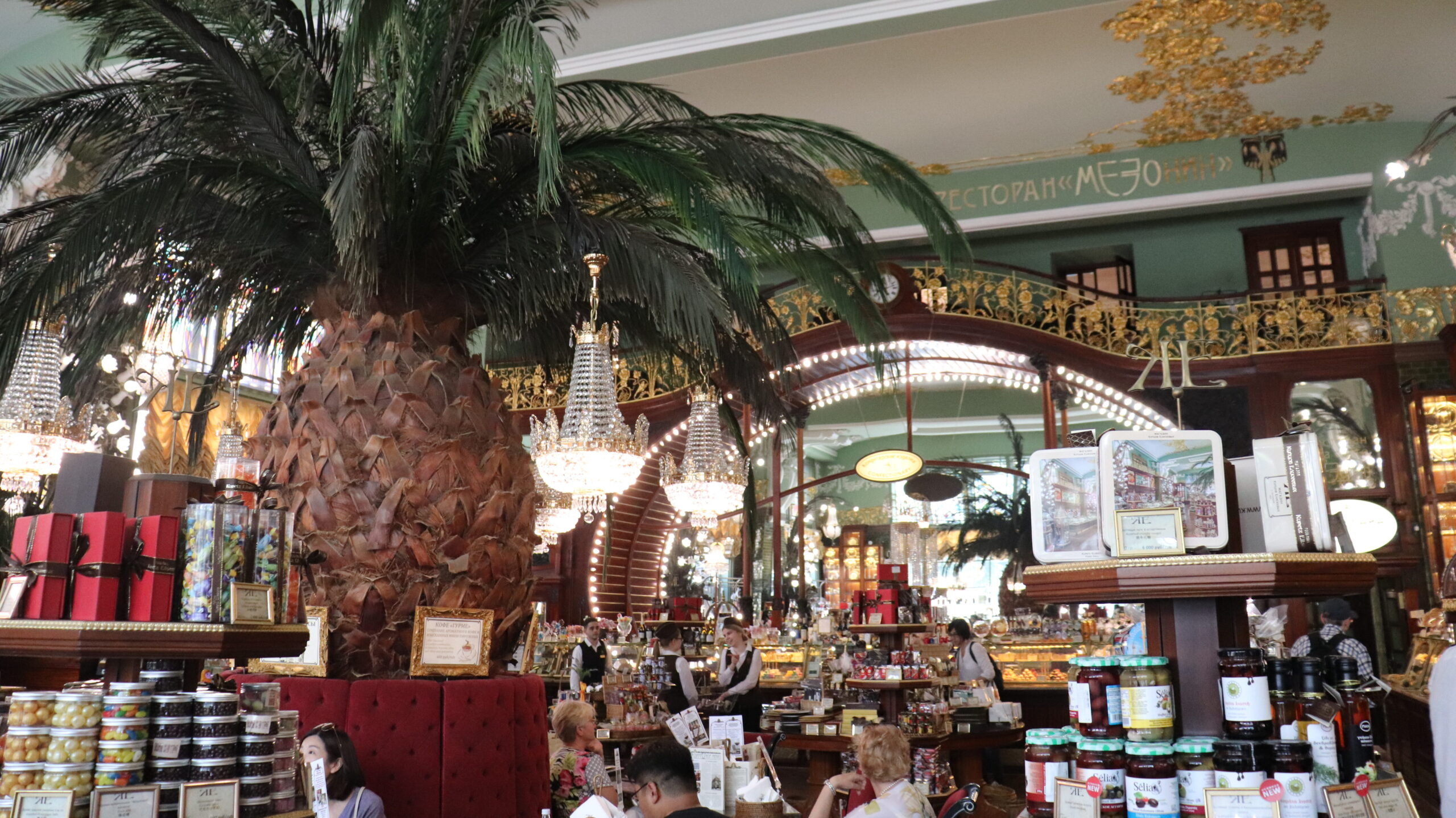 Interior of fancy cafe during 72 hours in St Petersburg.