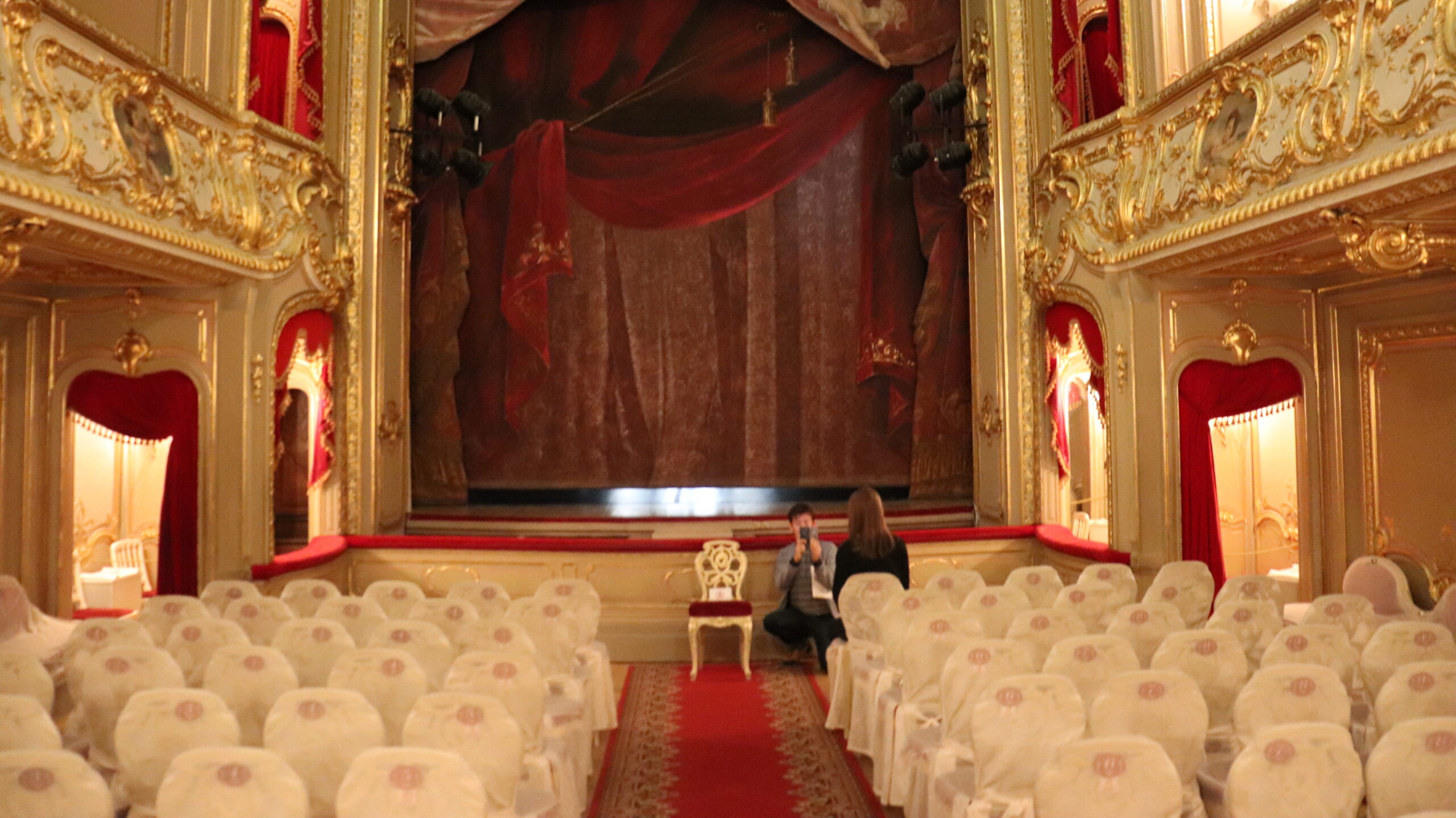 Theatre room inside royal palace in Russia.