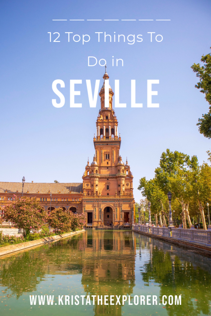 Water feature in front of plaza in Seville.