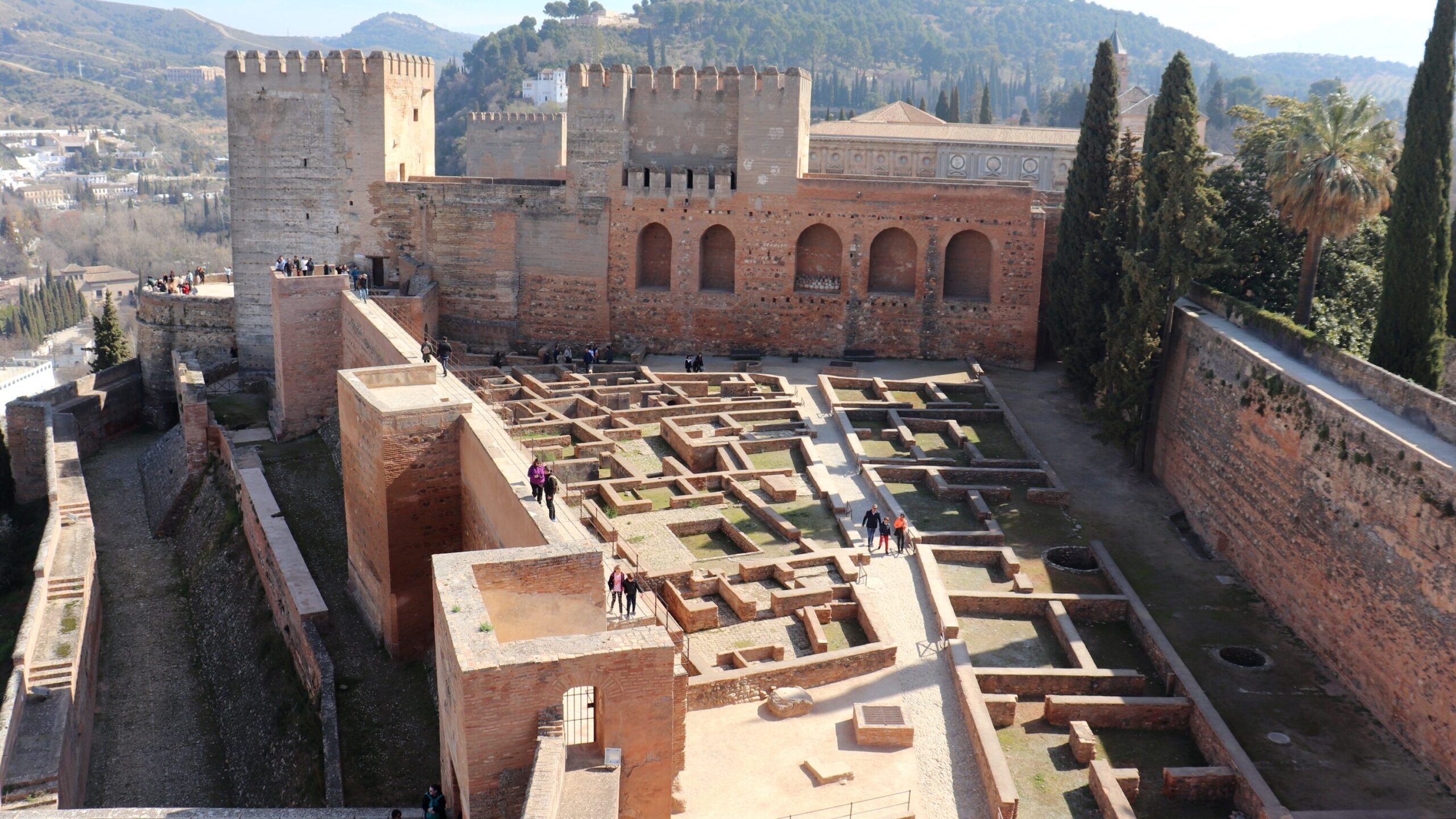 View of Alhambra fortress from above.