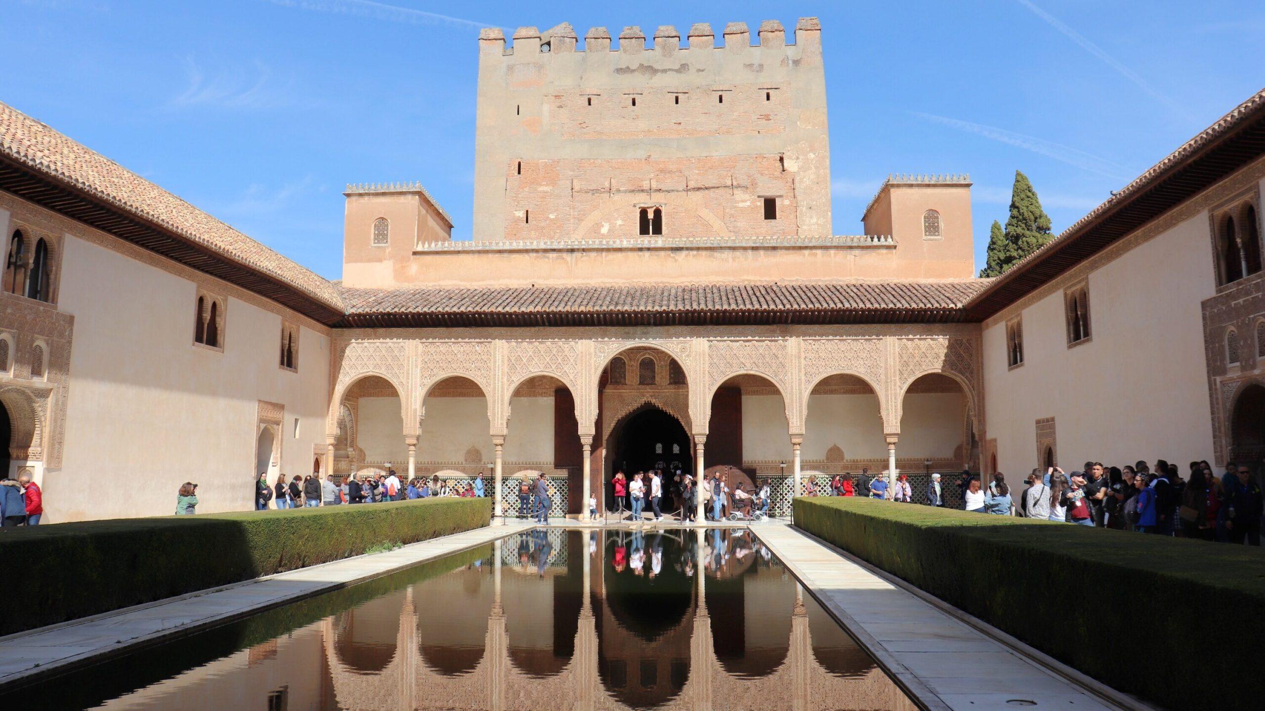 Palace courtyard with water feature. 