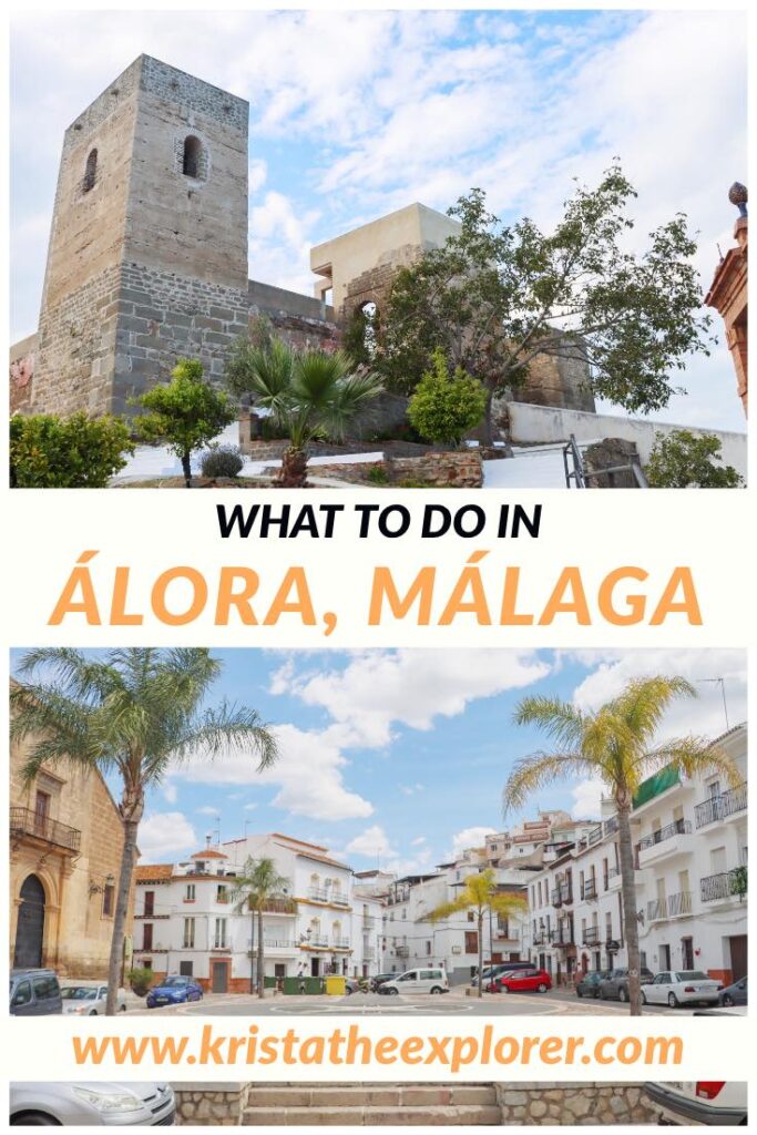 Castle tower and plaza in Alora.