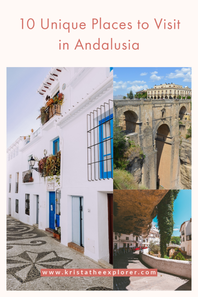 Different points of interest in Andalusia.