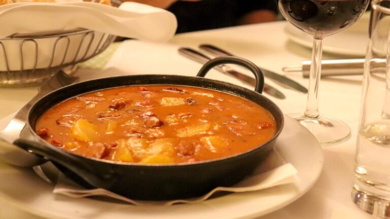 Orange stew dish in restaurant in Vienna.