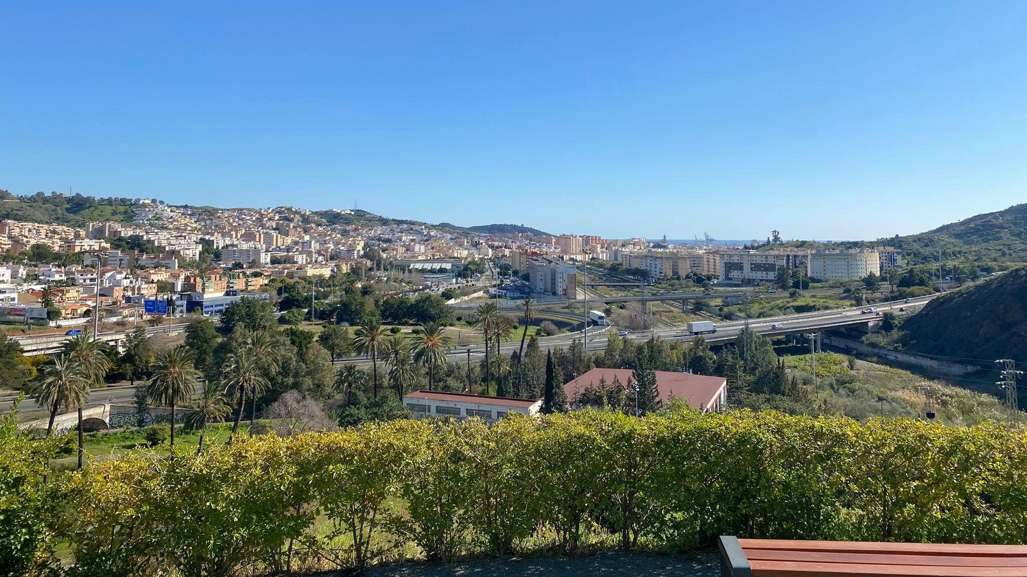 Viewpoint in the botanical gardens in Malaga.