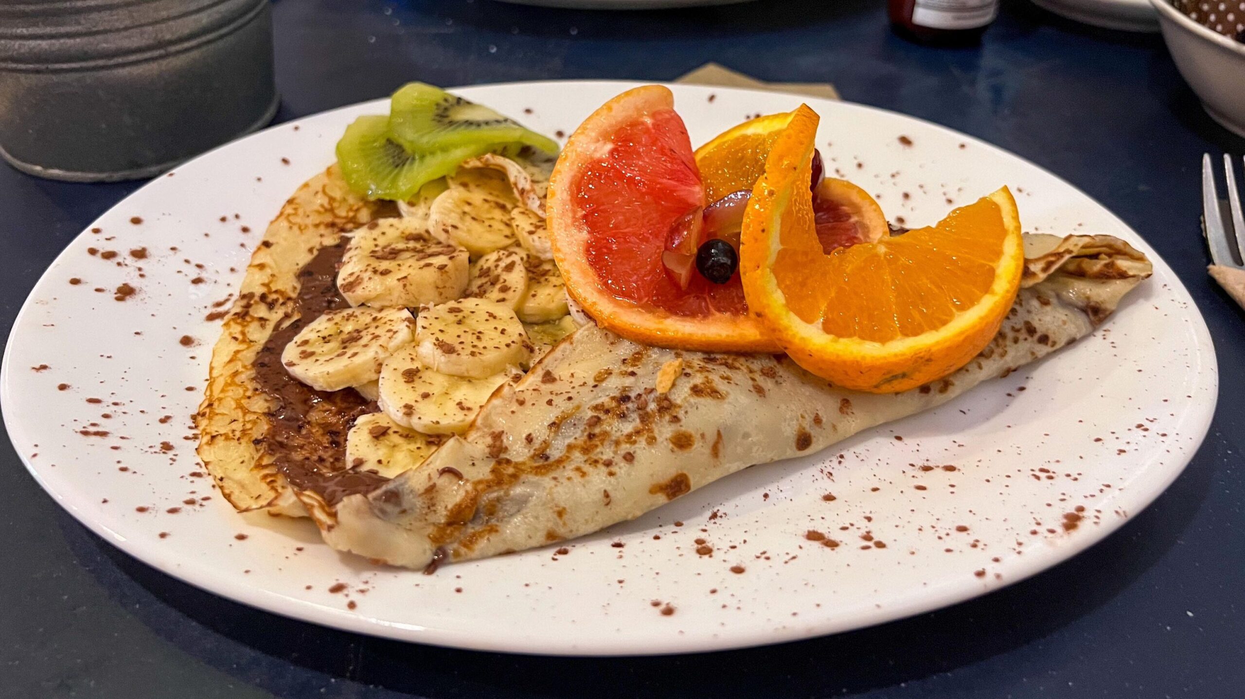 Crepe with Nutella and fruit one day in Tarifa.