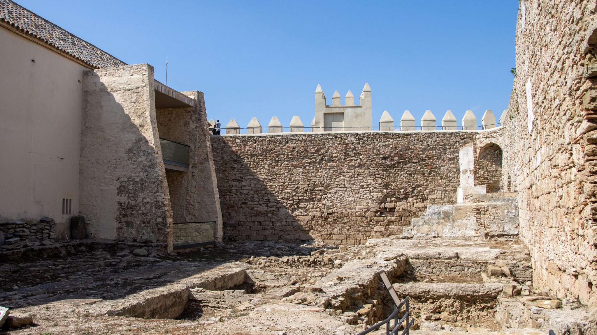 Inside of a medieval castle in Tarifa.