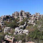 View of rocks during a hike in Spain.