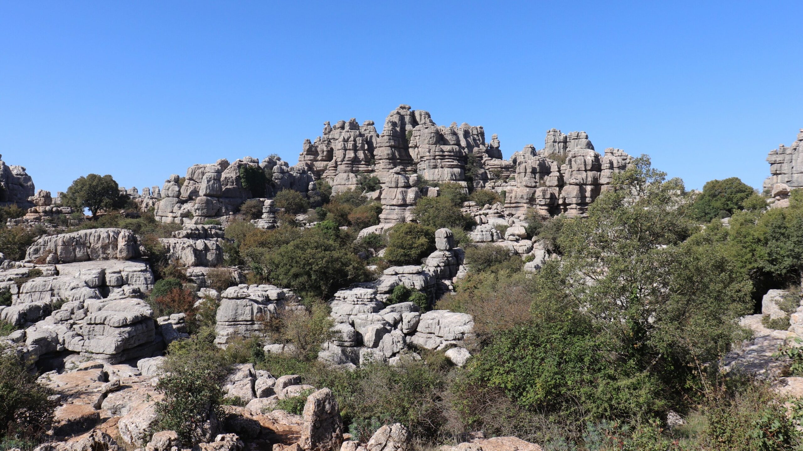 View of rocks during a hike in Spain.