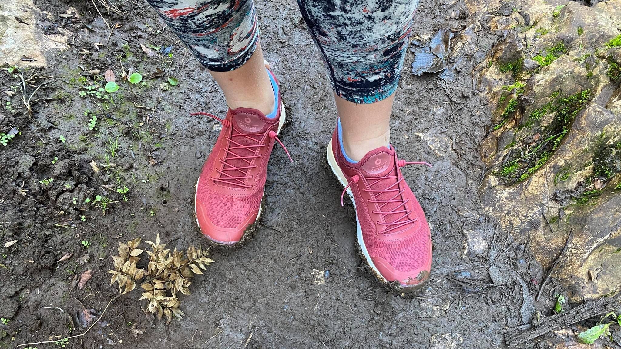 Shoes in mud during hike in El Torcal.