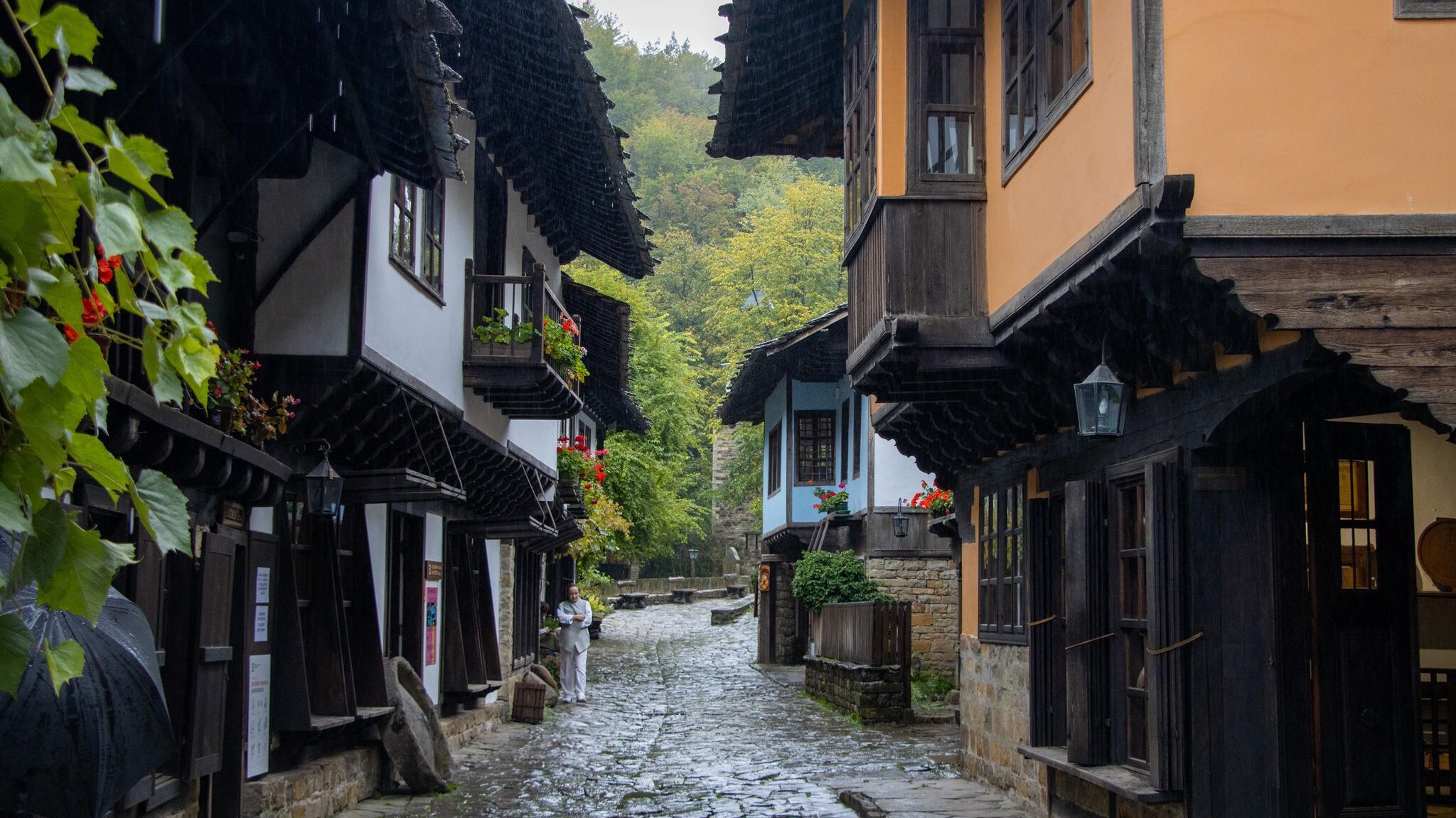 Medieval street in village in Bulgaria.