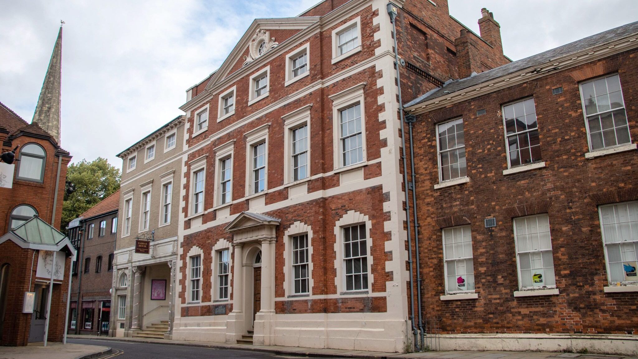 Large red brick building in York.