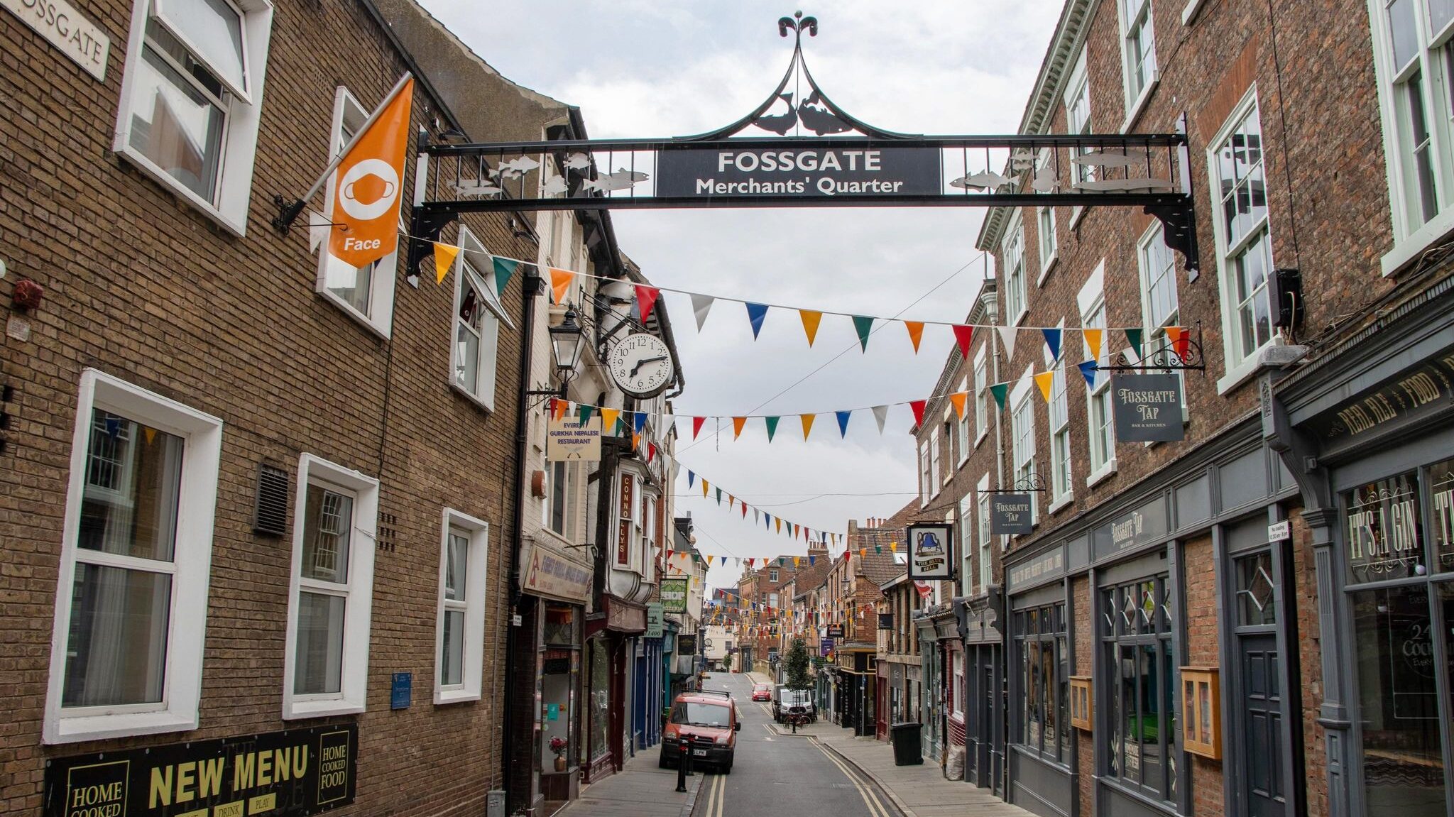 Start of historic street in York.