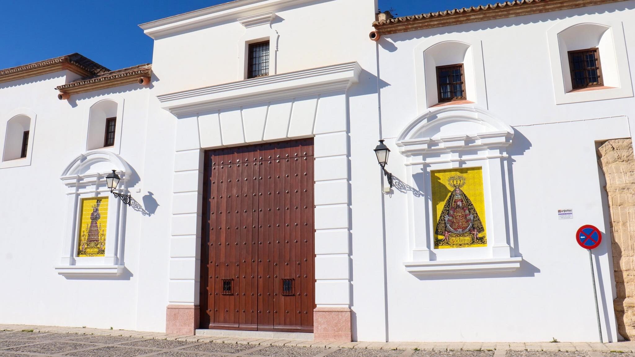 White painted church in Antequera.