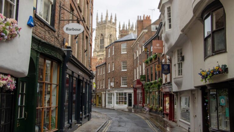 Street in York leading up to the Minster.