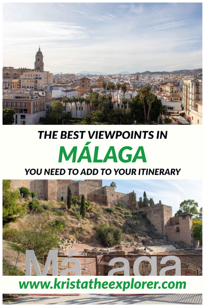 Viewpoint in Malaga and sign of letters.