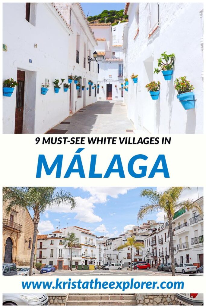 Whitewashed street in village and plaza in white village.