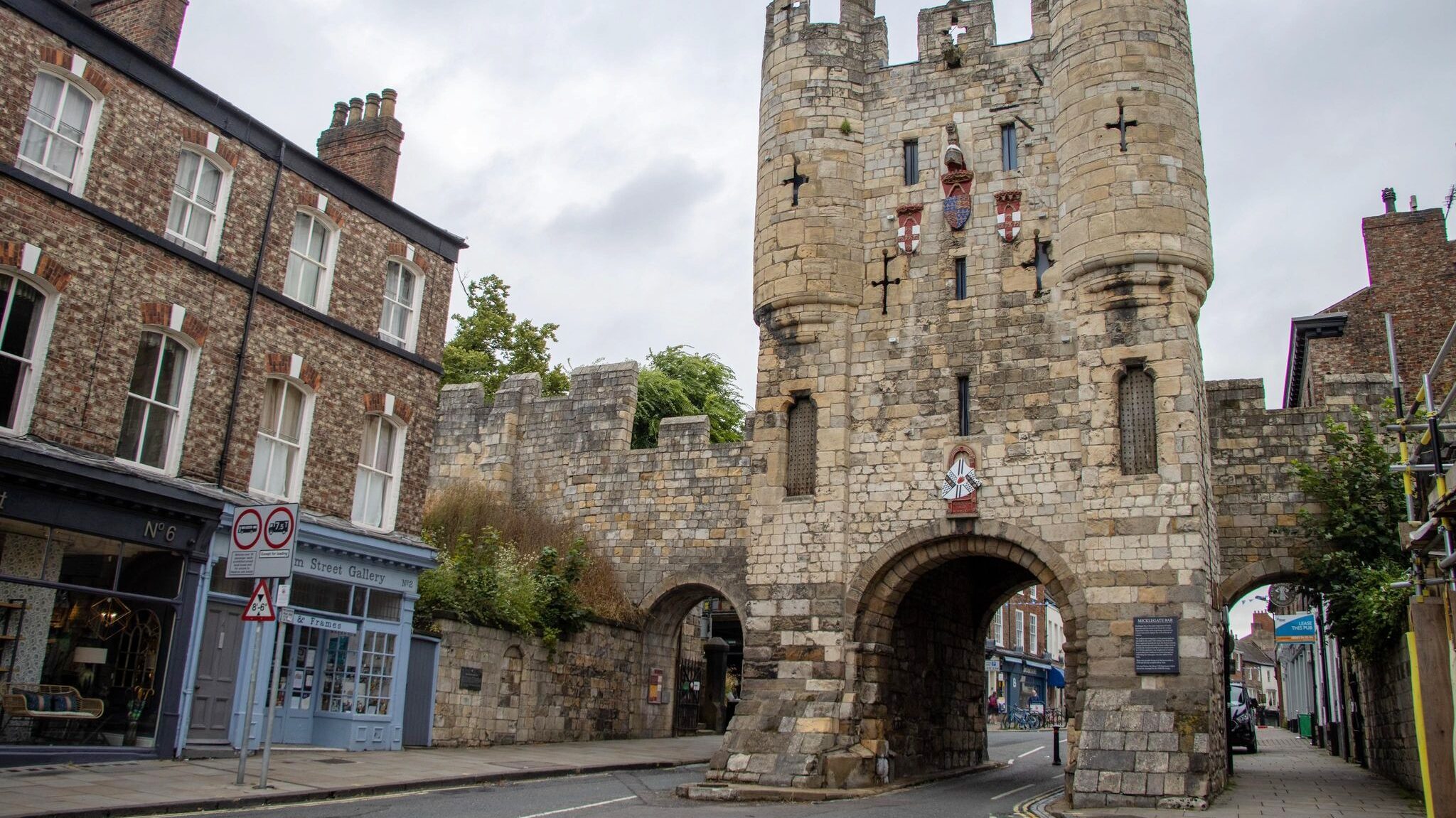 Tall tower gate entrance to York.