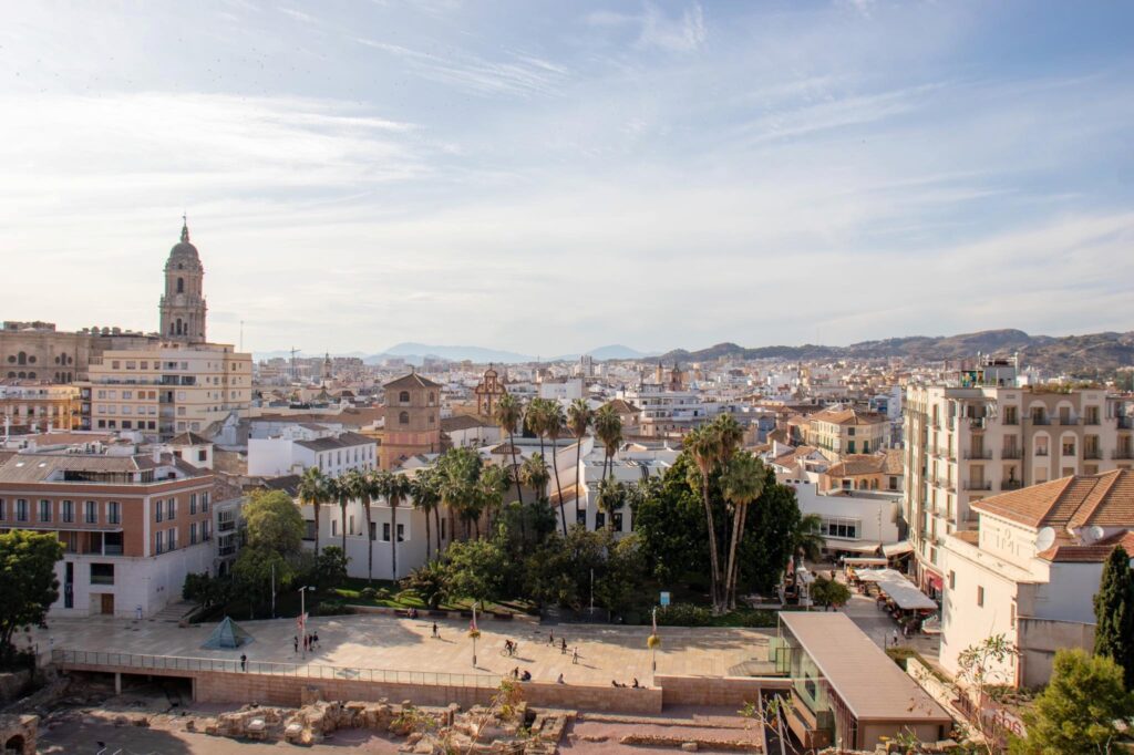 View of the old town of Malaga.