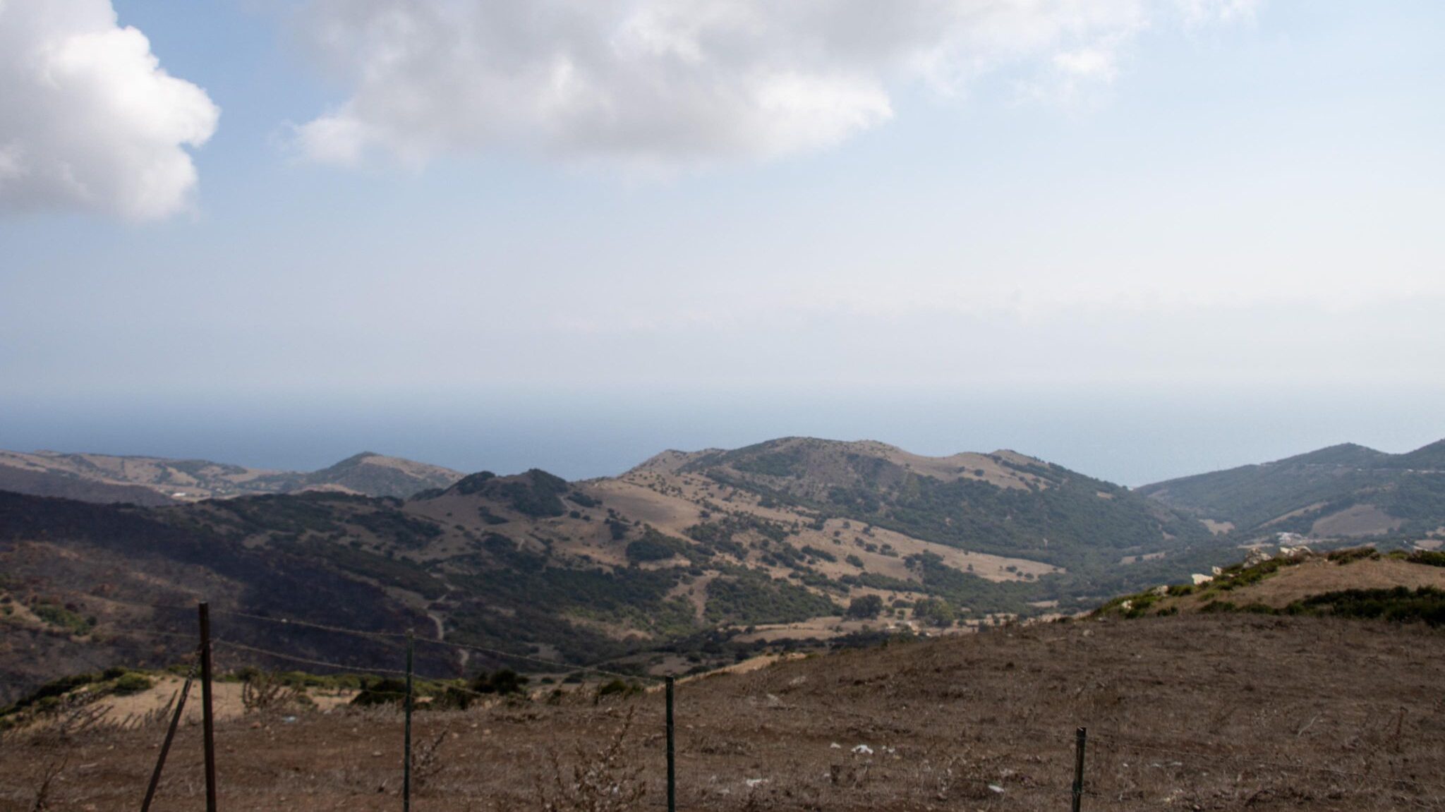 View of coastline from mountains near Tarifa.