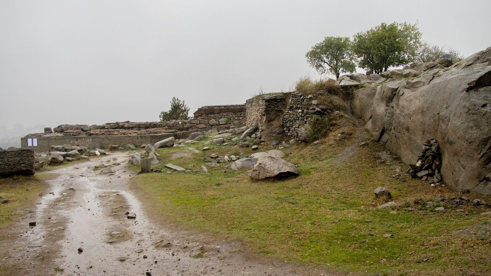 Natural viewpoint in Plovdiv on cloudy day.