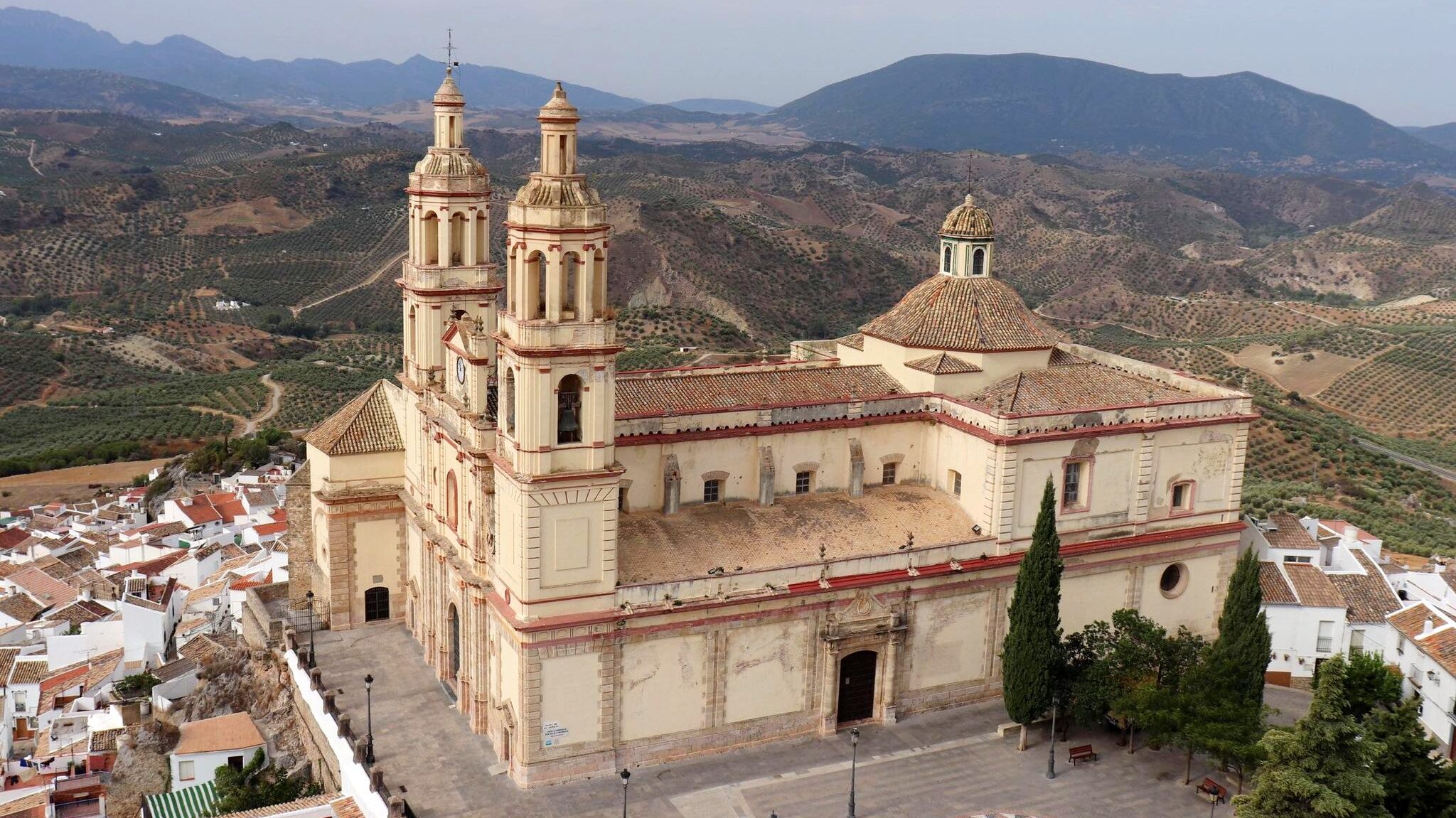 Old church in Olvera seen from castle viewpoint.