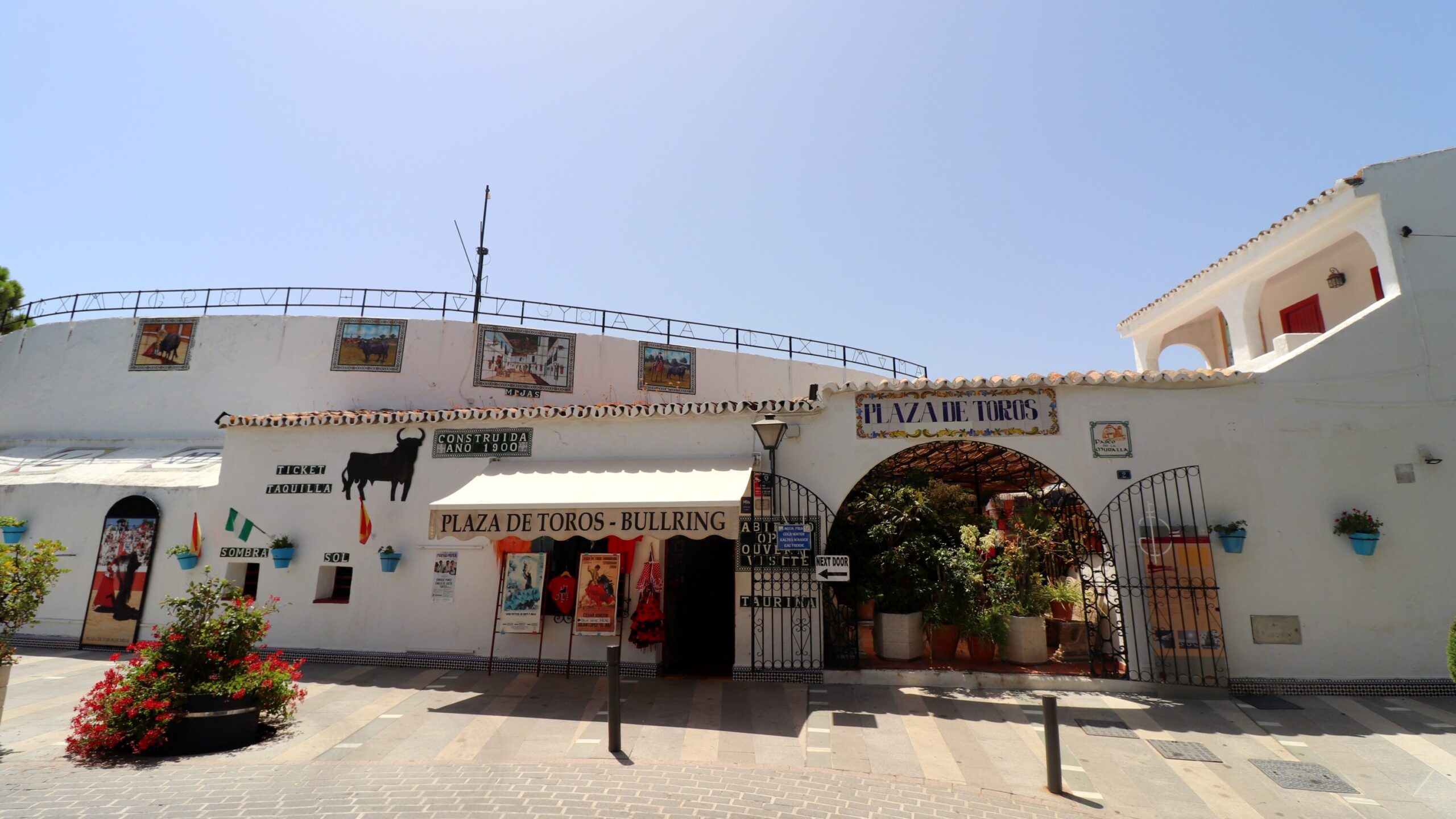 Outside of a bull ring in Mijas.