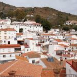 View of white village in Malaga mountains.