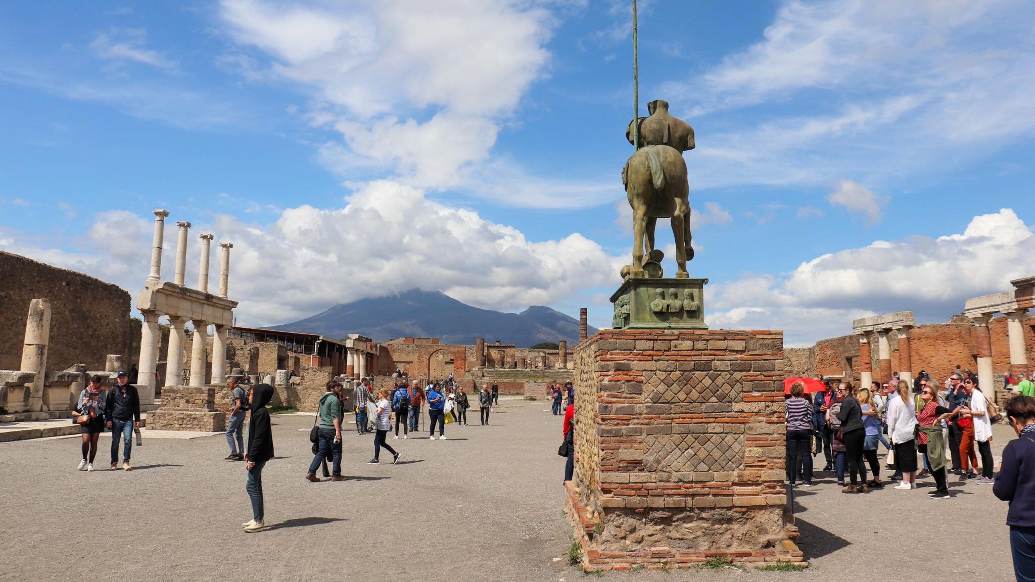 View of the forum while visiting Pompeii.