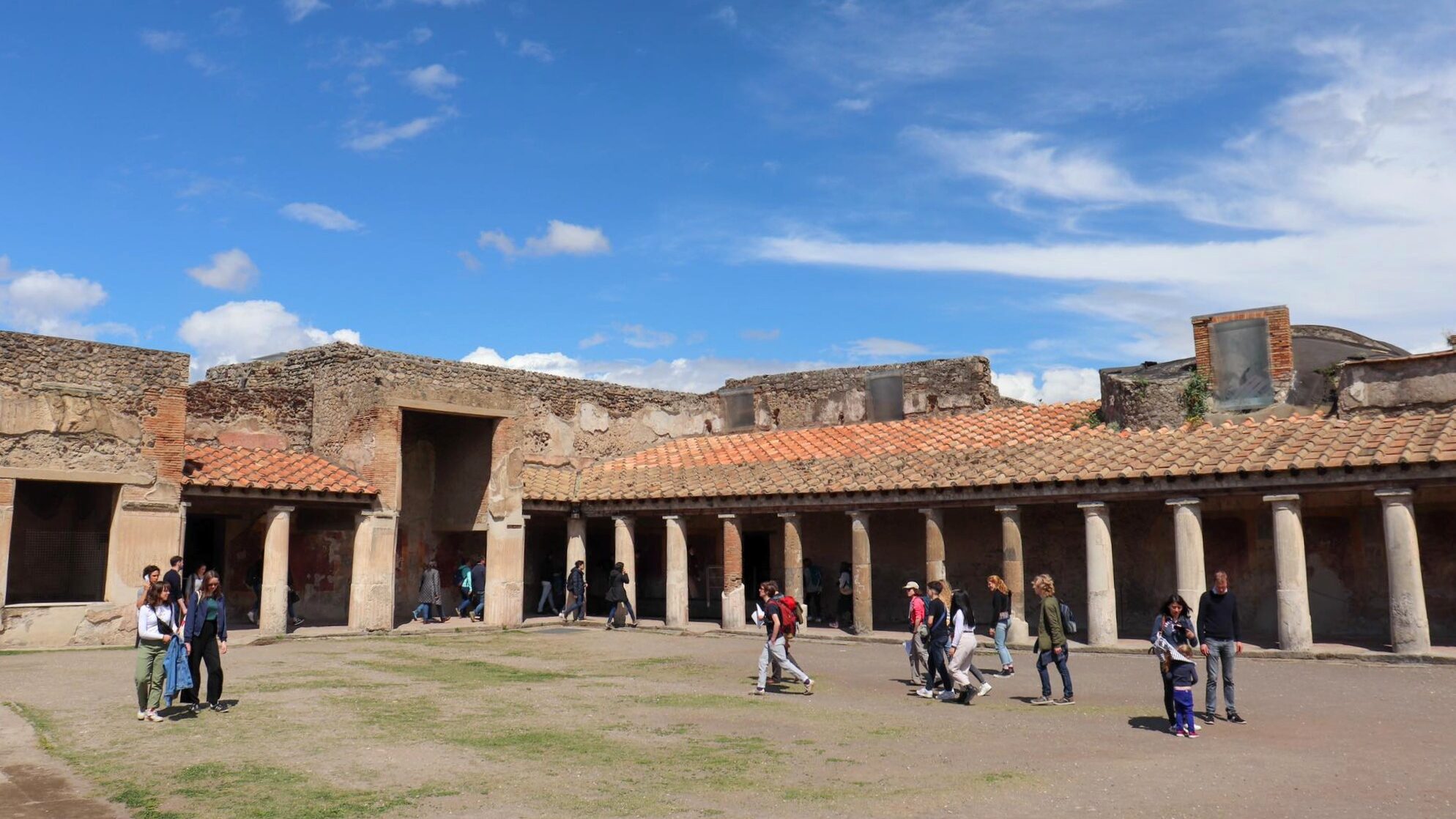 Large open square in Pompeii.