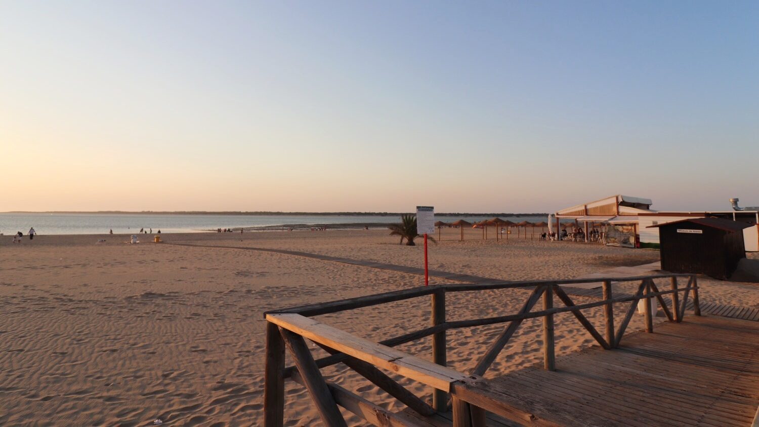 Beach in Sanlucar at sunset.