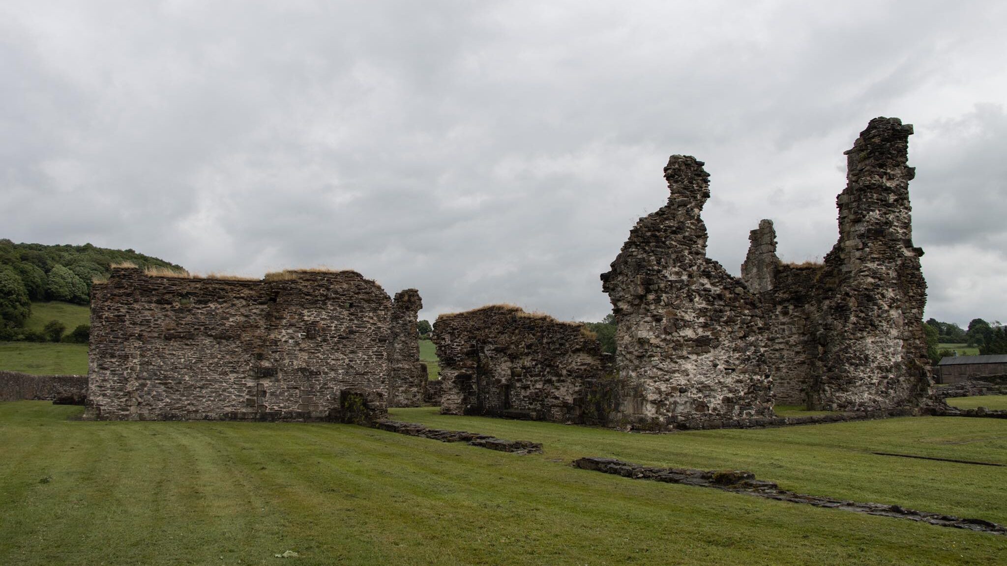 Ruins of medieval abbey in England.