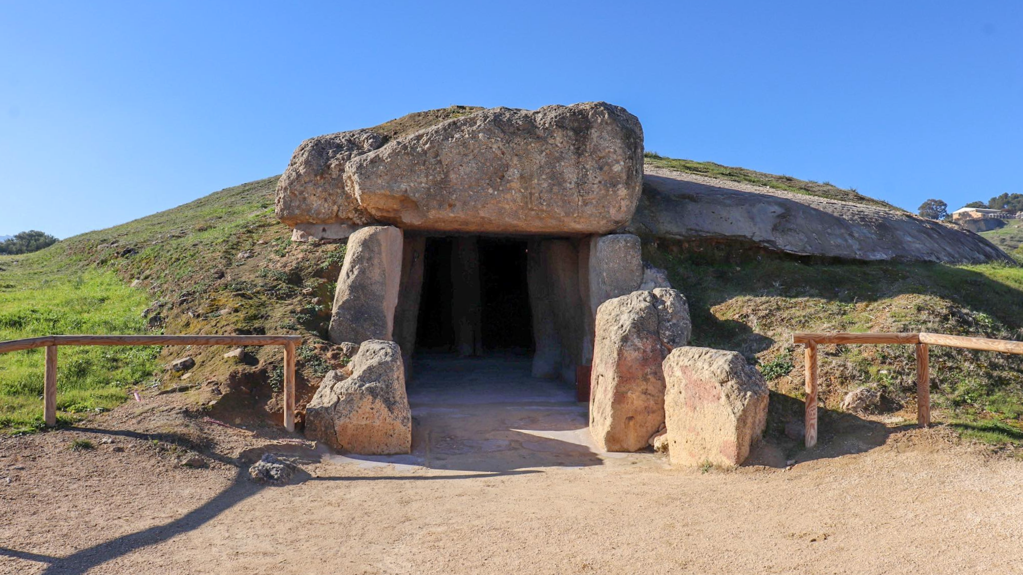 Entrance to Dolmen site in Antequera. 